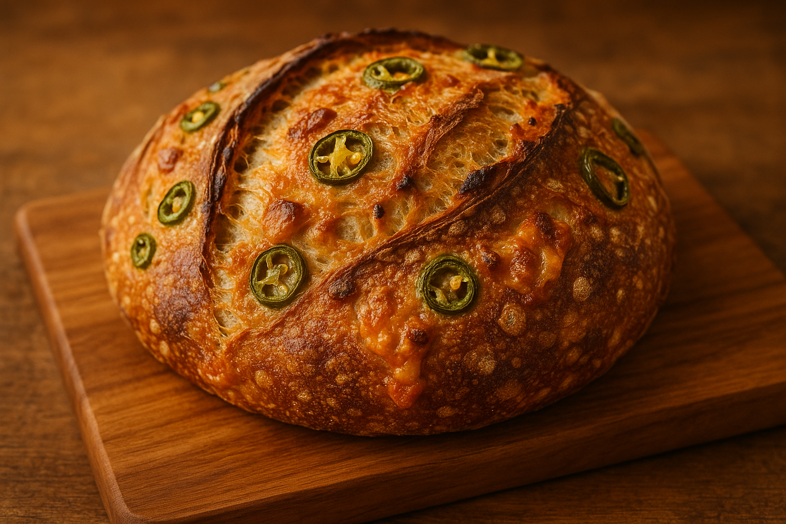 jalapeno and cheese sourdough artisan loaf